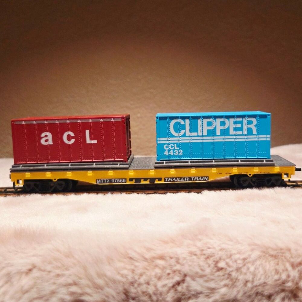 Life-Like HO Scale Trailer Train MTTX Flat Car Containers #8442